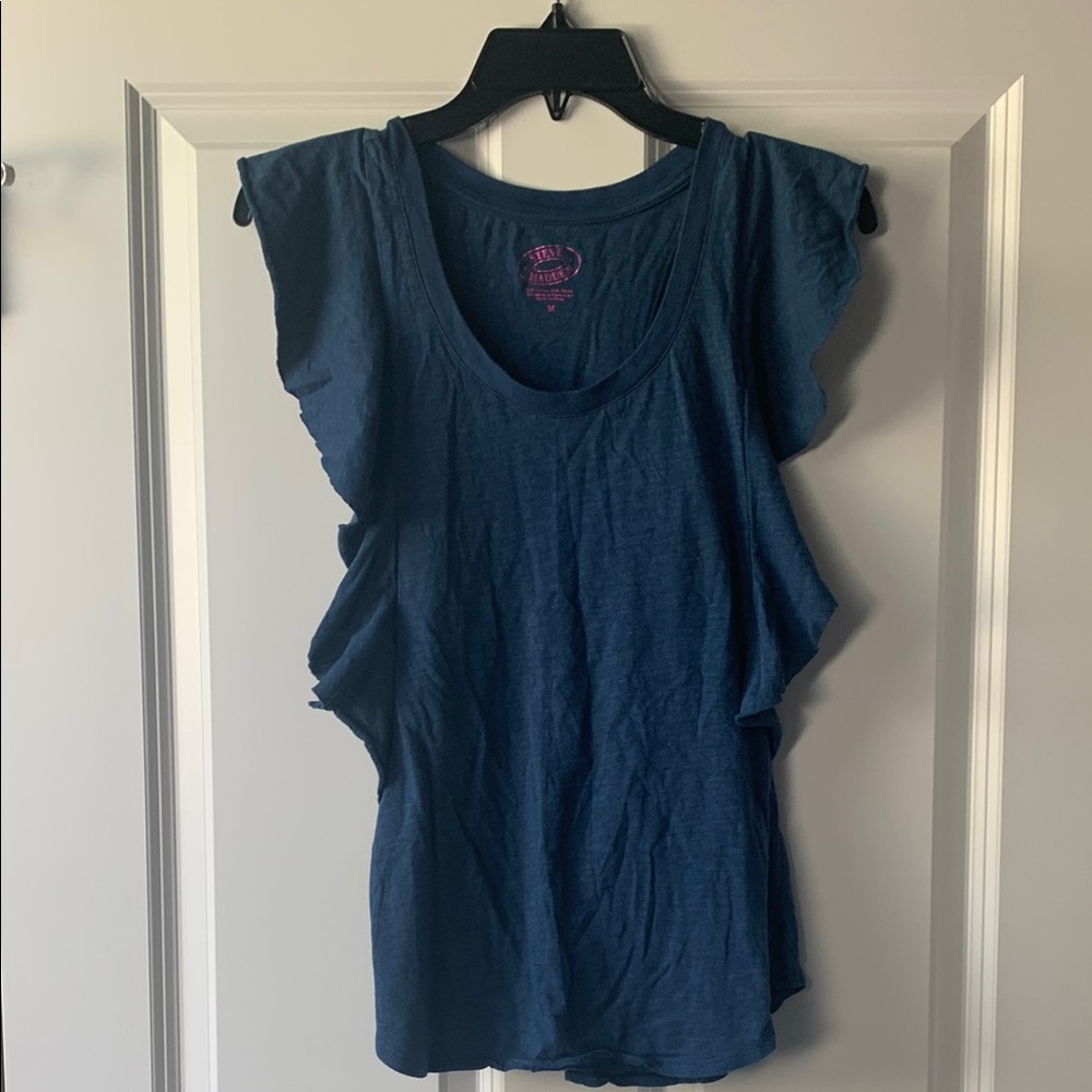 Steve Madden Blue Ruffled Tank Top